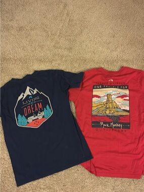 Two Men's Red Graphic Short-Sleeve Tee -